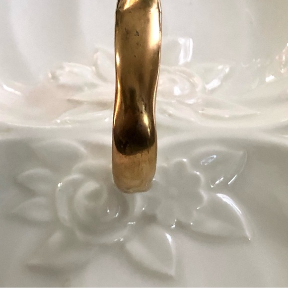 Mikasa 24 Karat Bone China Leaf Rose 2 Part Dish - Picture 5 of 9